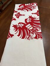 Vintage Artex  Tablecloth Red Dragons On White Background Mythological unique picture