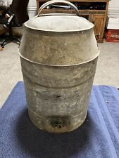 ANTIQUE VINTAGE METAL  CAN-PAIL CONTAINER WITH LID AND HANDLE. DISPENSER-RARE picture
