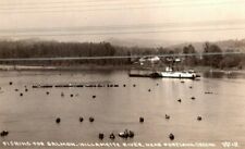 c1930s Fishing Willamette River Near Portland Oregon Vintage Real Photo Postcard picture