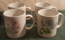 4 Vintage Coffee Cups Mugs Floral Colorful Retro Japan Set  picture