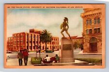 Los Angeles CA-California University Southern CA Trojan Statue Vintage Postcard picture