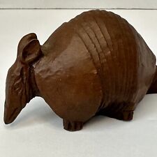 Red Mill Mfg Armadillo Crushed Pecan Shells Figurine Southwest Folk Art Wood picture