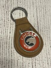 VINTAGE 1970'S-1980'S MERCURY COUGAR LEATHER KEY RING FOB picture