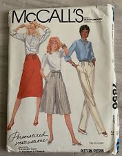 Vintage MCCALLS #7856 Pattern Misses' SKIRT, PANTS & CULOTTES Size 20 Waist 34 picture