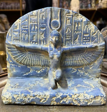 RARE ANCIENT EGYPTIAN ANTIQUES Statue Goddess Isis Winged With Pharaonic Engravs picture