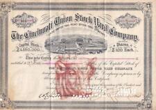 1887 Cincinnati Union Stock Yard-United Rail Road Stock Yard stock certificate picture