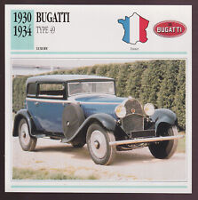 1930-1934 Bugatti Type 49 France Car Spec Sheet Photo Info CARD 1931 1932 1933 picture