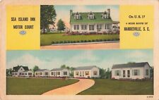 Hardeeville SC, Sea Island Inn Motor Court Cottages Advertising Vintage Postcard picture