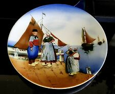 VTG Dutch Seaside Sailboats Porcelain Decorative 12” Wall Plate  made in Germany picture