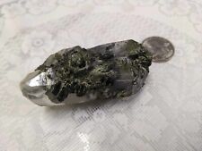 Natural Epidote And Clear Quartz Crystal Point Specimen picture