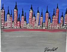 Mafia Signed Henry Hill  Cosa Nostra Goodfellas Painting New York Sky Line picture