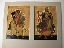 1940's 2 ORIG SIGNED PAINTINGS 38 YR DISNEY ANIMATOR ART 'ARTHUR & MORDRED' #14 picture