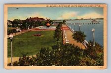 Jacksonville FL-Florida, Memorial Park And St John River Vintage c1943 Postcard picture