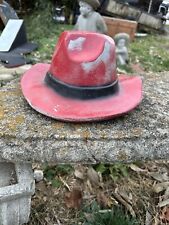 Vtg Cement Western Cowboy Hat Garden Sculpture Statue Early Casting Rodeo Yard picture