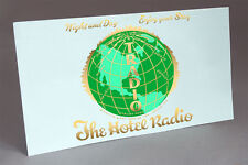 TRADIO HOTEL RADIO COIN OPERATED TUBE RADIO WATER SLIDE DECAL GREEN picture