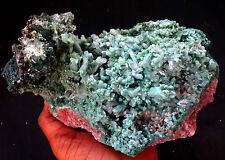 Awesome Green And Pink Stilbite Bleds And Bows Formation W/ Green Heulandite Cry picture