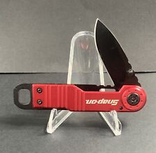 Snap-on Tools 5230 Black & Red Folding Pocket Knife w/ Frame Lock & Pocket Clip picture