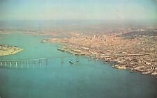 San Diego Coronado Bay Bridge CA Aerial View Vintage Standard Postcard Unposted picture