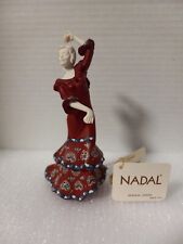 Nadal Spanish Grace Figurine Lady Dancing Holding Castanets In Red Dress picture