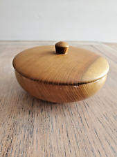 Vintage Myrtlewood Oregon Trinket Bowl With Lid MCM Light Turned Wood  picture