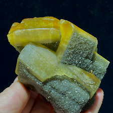 601g Natural Yellow Barite & Quartz Mineral Specimen/Sichuan, China picture