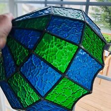 vtg stained glass ceiling light shade MCM 10