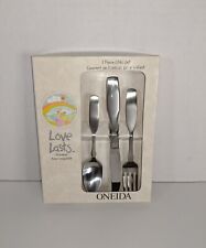 New Oneida 3 Piece Child Silverware Set - Chateau - Love Lasts - Stainless picture