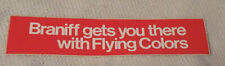 BRANIFF INTERNATIONAL AIRLINES VINTAGE BUMPER STICKER FLYING COLORS RED NOS picture