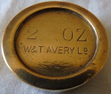 Antique W & T Avery Small 2oz Georgian Brass Weight Marked A22 B24 C3 C16 picture