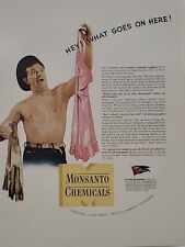 1942 Monsanto Chemicals Fortune Magazine WW2 Print Ad ARMY Nightgown Detergent picture