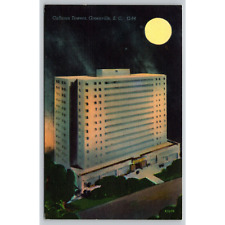 Postcard SC Greenville Night View Calhoun Towers Modern Apartment Hotel picture