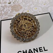 Large CHANEL Vintage CC Zipper Pull Button Charm Brooch Gold Tone ∅ 32 mm 1,26in picture