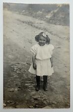 Antique Postcard RPPC Little Girl White Dress Outside c. 1920 Unposted Divided picture