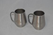 Lot (2) BELVEDERE VODKA Branded Stainless Steel Moscow Mules Mugs Cups Silver  picture