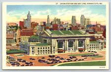 Missouri Kansas City Union Station and Sky Line Vintage Postcard picture