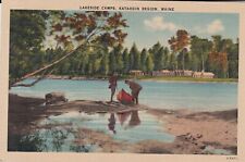 Vintage c1951 POSTCARD  Region ME-Maine, Lakeside Camps, Antique Unused Unposted picture