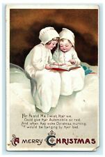 Merry Christmas Clapsaddle Children Reading 1912 Hagerstown MD Antique Postcard picture