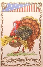 1909 Thanksgiving Greetings Postcard ~ Embossed, Bright Gold Gilding. #-3612 picture