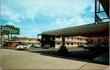 Vtg 1950s Indianapolis TraveLodge West Motel Hotel Old Cars Indiana IN Postcard picture