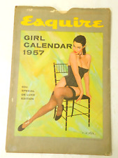 1957 Esquire Pin-Up Calendar 12 Months & Envelope-Mike Ludlow Illustrator picture