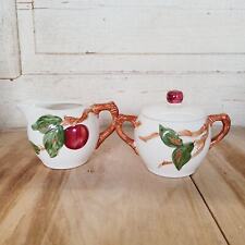 1940s Vintage Franciscan Ware Apple Pattern Creamer and Sugar with Lid picture