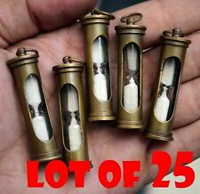 Lot of 25 pc Brown Antique Hourglass Sand Timer Key chain For New Year Gift picture