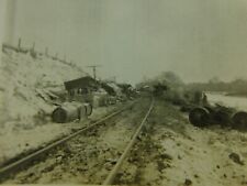 Railroad Railway derailment wreck Barrels  Real Photo Vintage Postcard picture