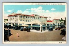 Bradenton FL-Florida, Arcade Hotel & Post Office, c1930 Vintage Postcard picture