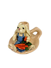 Antique Rabbit Clay Candlestick picture