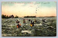 J96/ Native American Indian Postcard c1910 Sault St Marie Fishing Michigan 116 picture