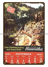 1951 Olympian Hiawathas MILWAUKEE ROAD calendar railway railroad train metal tin picture