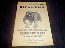 Cal State Fullerton Orange College Titan Elephant Race May 1962 Program Vintage picture