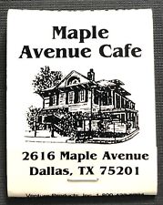 Vintage FULL 20 Strike Matchbook - Maple Avenue Cafe Dallas,TX picture