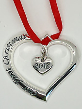Lenox 2016 Our First Christmas Silver Plated Heart Ornament picture